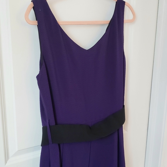 City Chic Women's Purple Belted A Line Dress Plus Size Small 16 - Picture 3 of 7